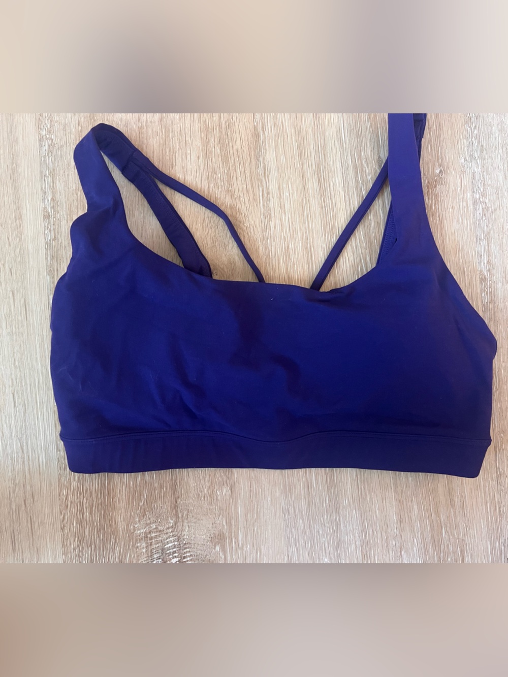 Athleta Deep Purple Strappy Sports Bra